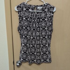 Calvin Klein Purple Black and White Women's Sleeveless Top